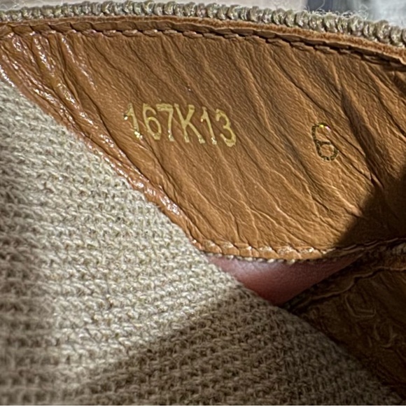 Tory Burch Canvas Espadrilles Wedges Tan Gold Size 6B - Picture 9 of 12